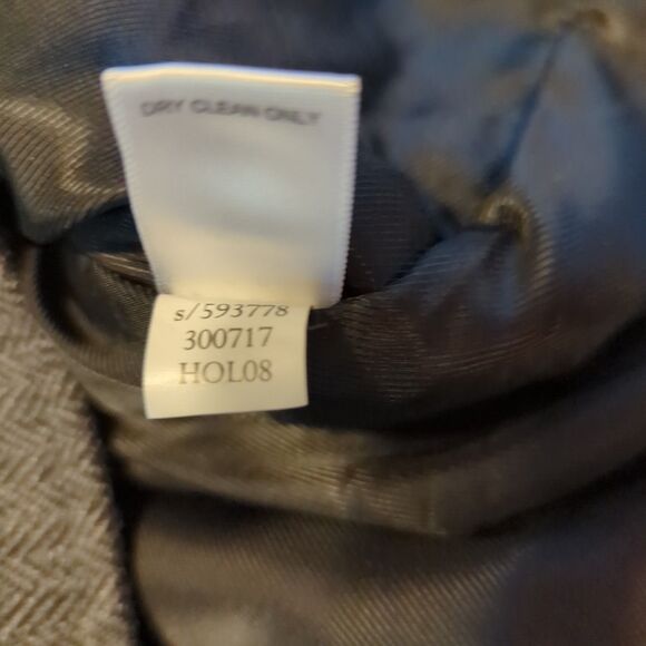 Banana Republic Car Jacket Coat Mens XL Gray Herringbone Wool Band Collar - Picture 9 of 9